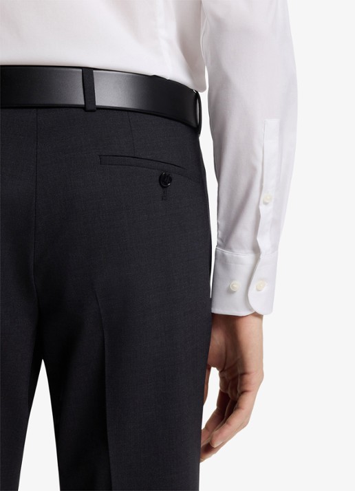 BOSS Slim-fit overhemd in gemakkelijk te strijken katoenen popeline met stretch - detail 5 white-100 / wit