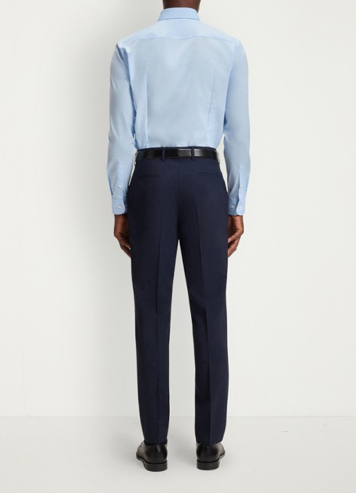 BOSS Slim-fit overhemd in gemakkelijk te strijken katoenen popeline met stretch - achterkant 6 light/pastel blue-452 / blauw