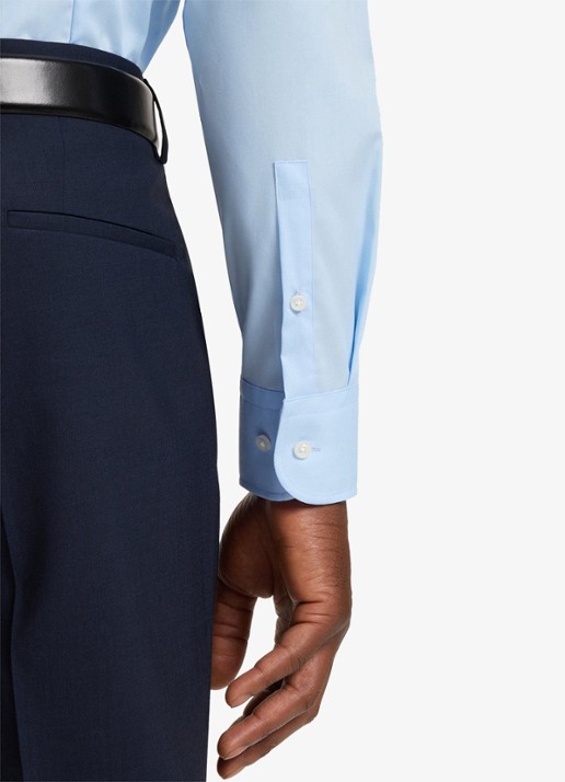 BOSS Slim-fit overhemd in gemakkelijk te strijken katoenen popeline met stretch - detail 3 light/pastel blue-452 / blauw