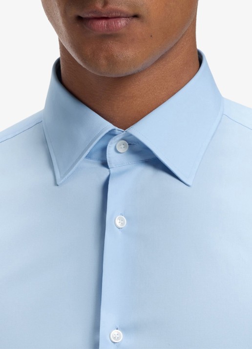 BOSS Slim-fit overhemd in gemakkelijk te strijken katoenen popeline met stretch - detail 4 light/pastel blue-452 / blauw