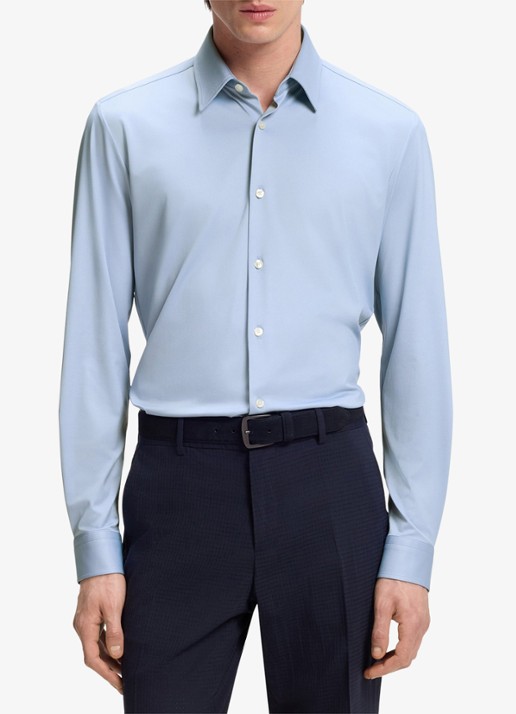BOSS Slim fit overhemd met kent kraag
