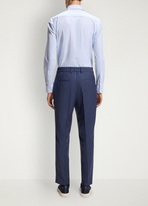 BOSS Slim fit overhemd met kent kraag - achterkant lichtblauw