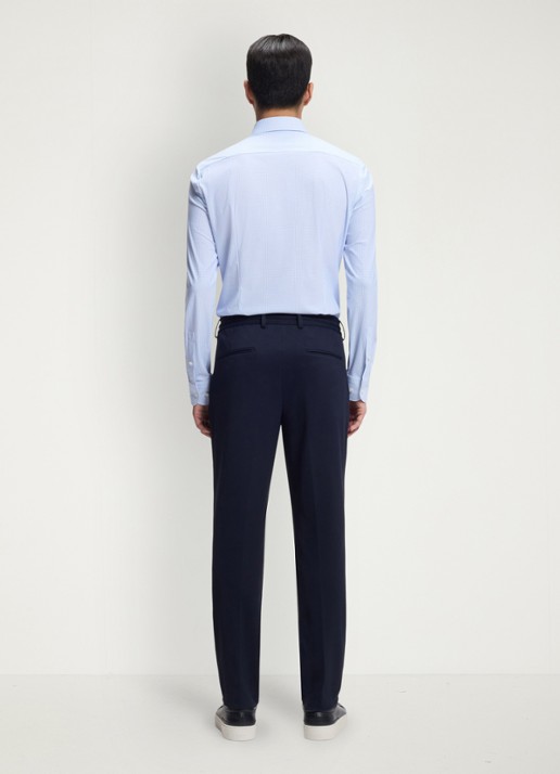 BOSS Slim fit overhemd met print - achterkant 3 lichtblauw