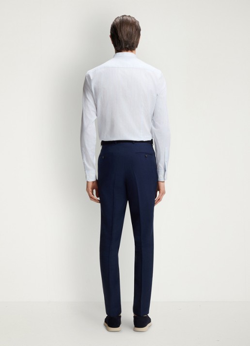 BOSS Slim fit overhemd met streepprint - achterkant 3 lichtblauw