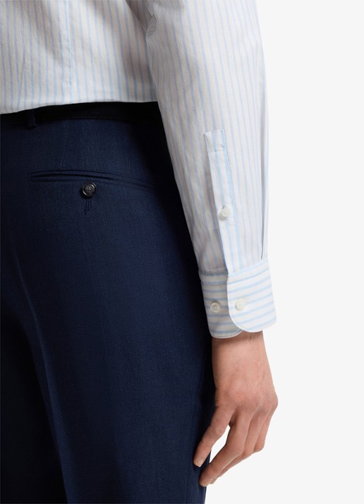 BOSS Slim fit overhemd met streepprint - detail 6 lichtblauw