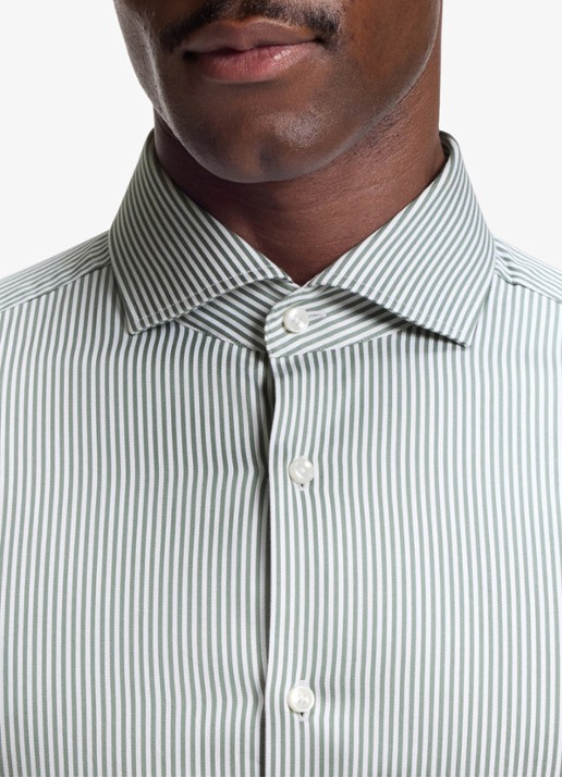 BOSS Slim fit overhemd met streepprint - detail 5 lichtgroen