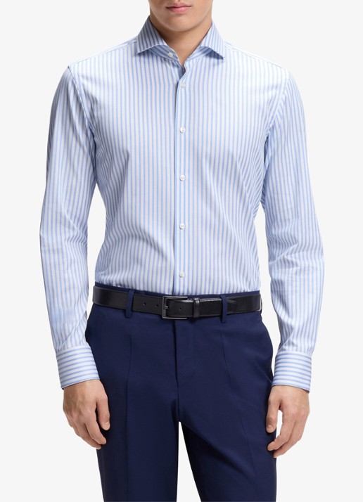 BOSS Slim fit overhemd met streepprint