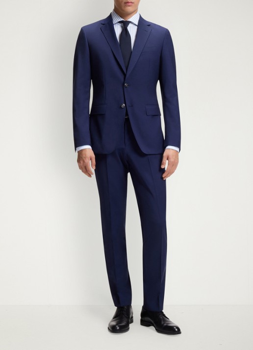 BOSS Slim fit overhemd met streepprint - voorkant 2 lichtblauw