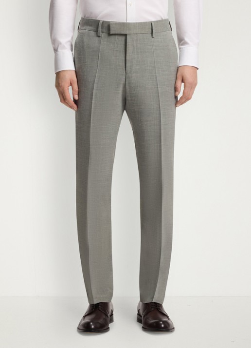 BOSS Slim fit pantalon met gemêleerd dessin