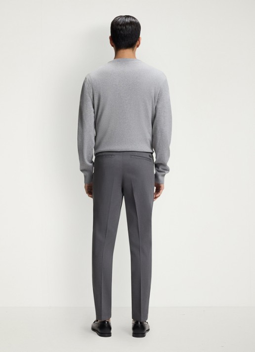 BOSS Slim fit pantalon met steekzakken  - achterkant grijs