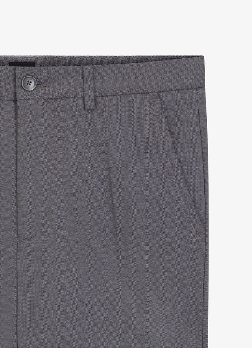 BOSS Slim fit pantalon met steekzakken  - detail 6 grijs