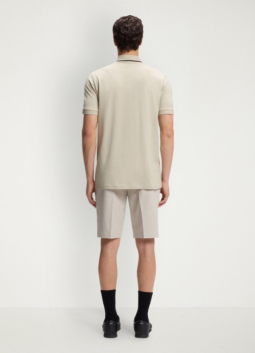 BOSS Slim fit polo met logo - achterkant light beige-272 / beige