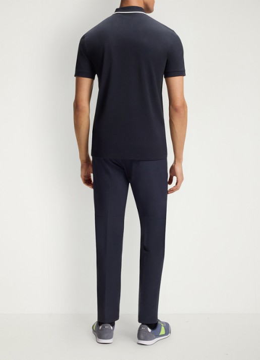 BOSS Slim fit polo met logo - achterkant 3 blauw