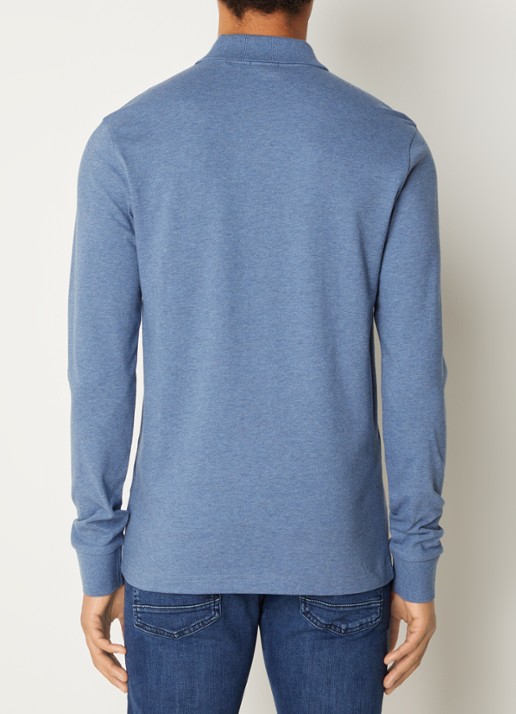 BOSS Slim fit polo van katoen - achterkant 3 blauw