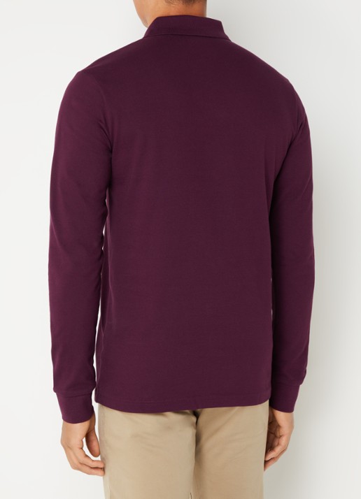BOSS Slim fit polo van katoen - achterkant 2 aubergine