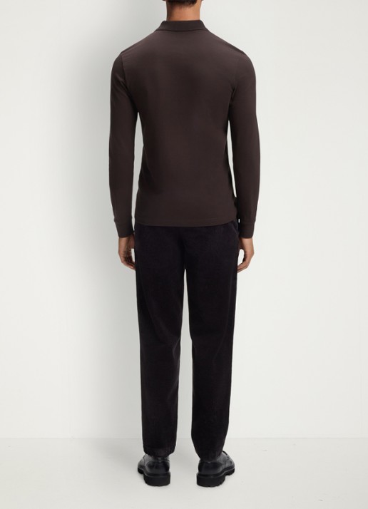 BOSS Slim fit polo van katoen - achterkant 7 dark brown-207 / bruin