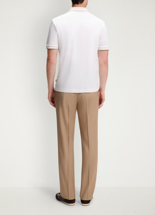 BOSS Slim fit polo van katoen - achterkant 5 wit