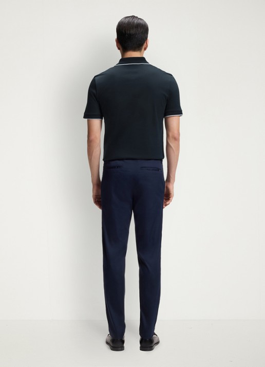 BOSS Slim fit polo van katoen - achterkant blauw