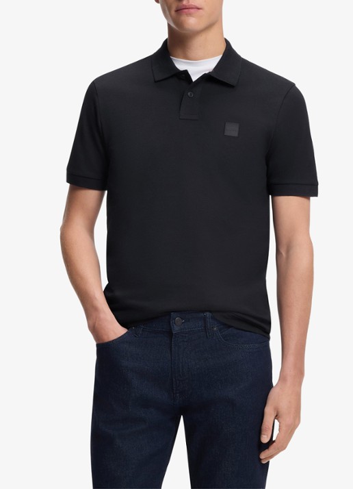BOSS Slim-fit polo van stretchkatoen met logopatch