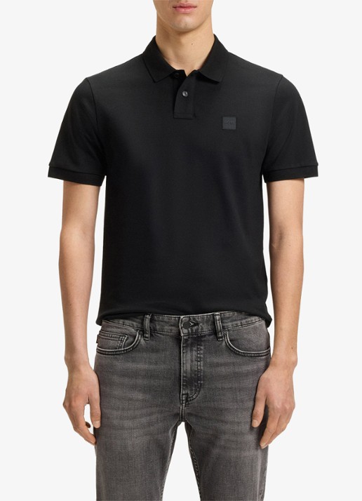 BOSS Slim-fit polo van stretchkatoen met logopatch