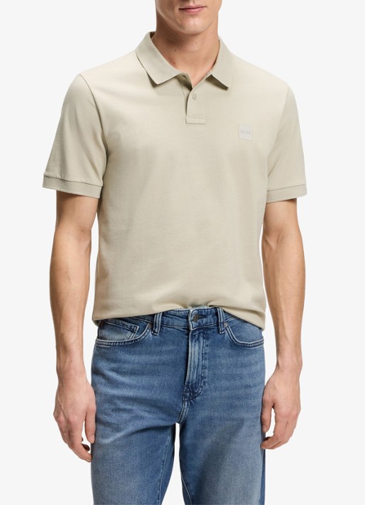 BOSS Slim-fit polo van stretchkatoen met logopatch