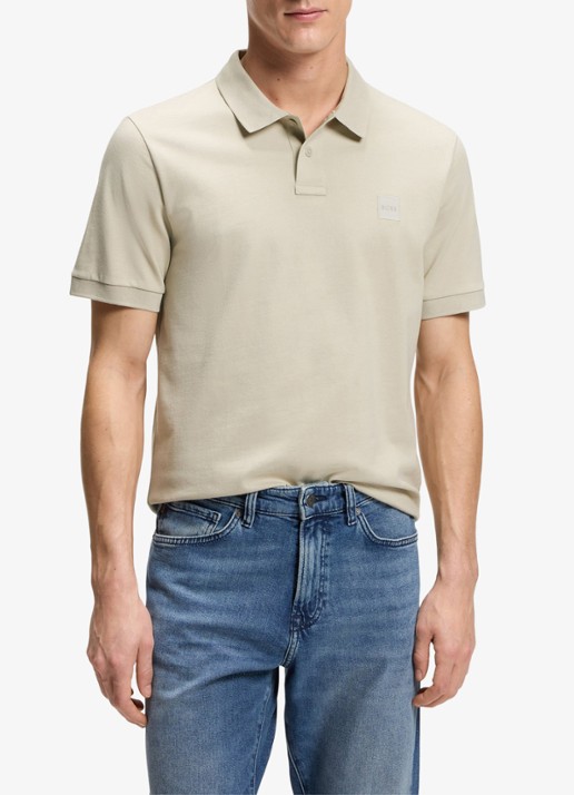 BOSS Slim-fit polo van stretchkatoen met logopatch