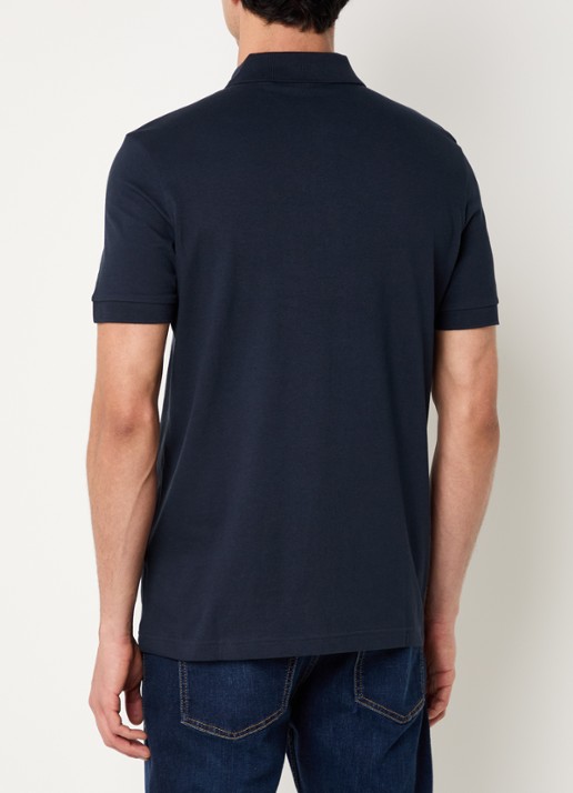 BOSS Slim-fit polo van stretchkatoen met logopatch - achterkant 5 dark blue-404 / blauw