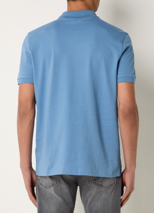 BOSS Slim-fit polo van stretchkatoen met logopatch - achterkant 4 open blue-462 / blauw
