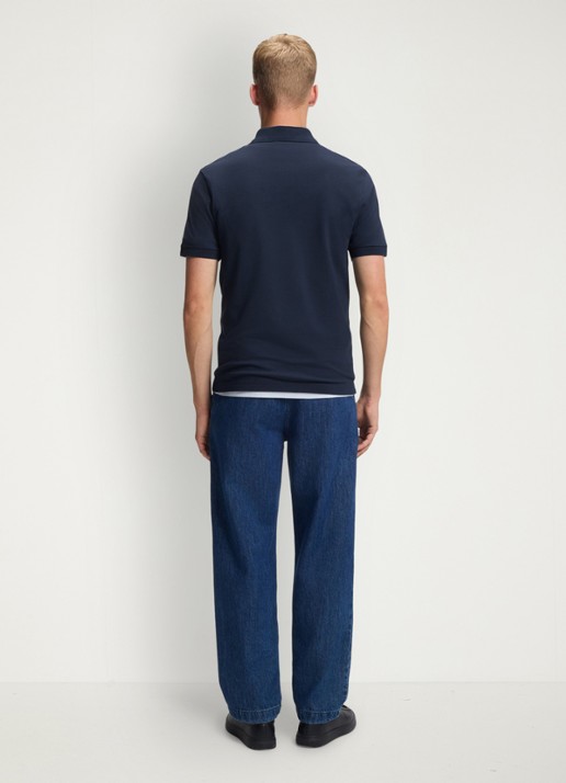 BOSS Slim-fit polo van stretchkatoen met logopatch - achterkant 3 indigo
