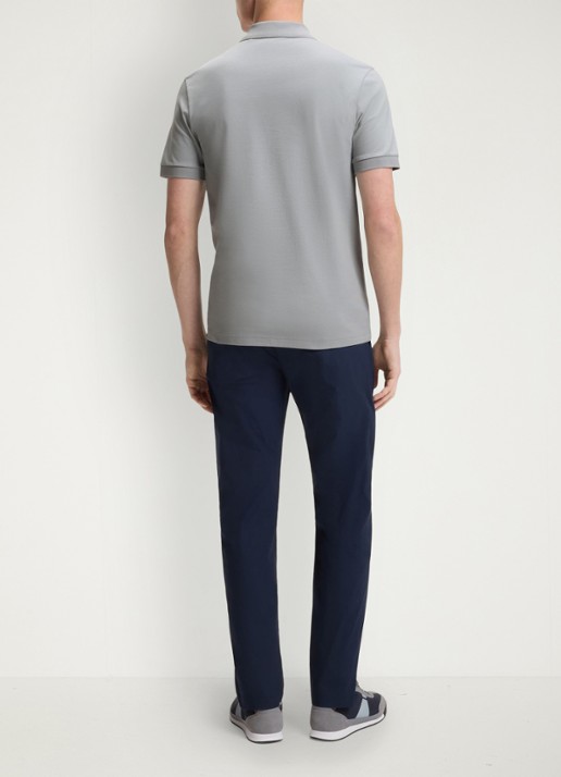 BOSS Slim-fit polo van stretchkatoen met logopatch - achterkant zilver