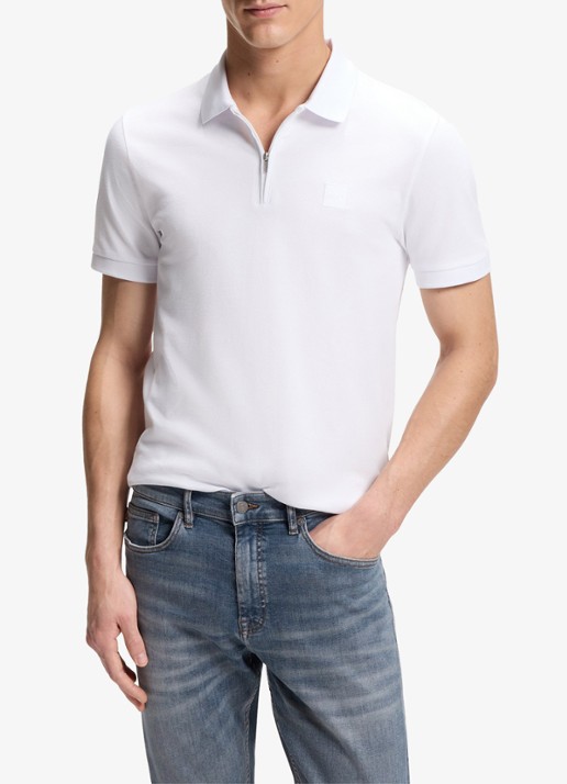 BOSS Slim-fit polo van stretchkatoen met logopatch