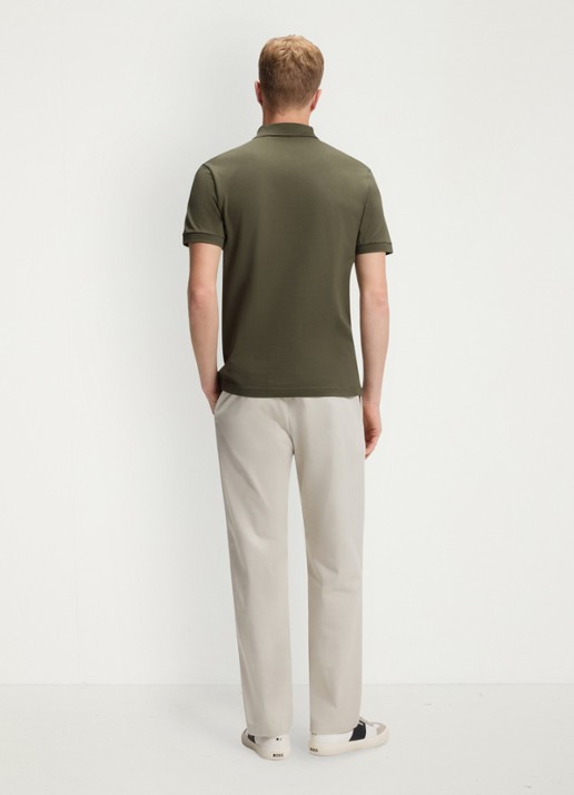 BOSS Slim-fit polo van stretchkatoen met logopatch - achterkant 3 bright green-325 / groen