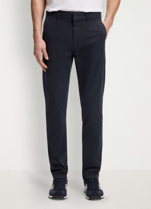 BOSS Slim-fit satijnen chino van stretchkatoen