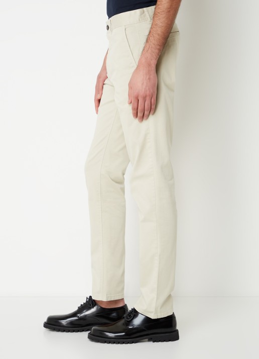 BOSS Slim-fit satijnen chino van stretchkatoen - detail 5 light beige-271 / beige