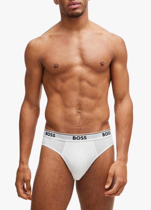BOSS Slip met logoband in 3-pack - voorkant 2 wit