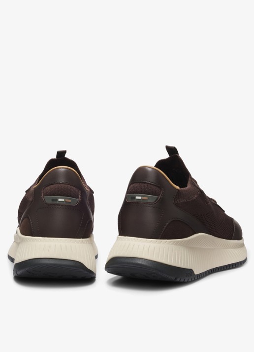 BOSS Sneaker met gebreid bovenwerk - detail 5 donkerbruin