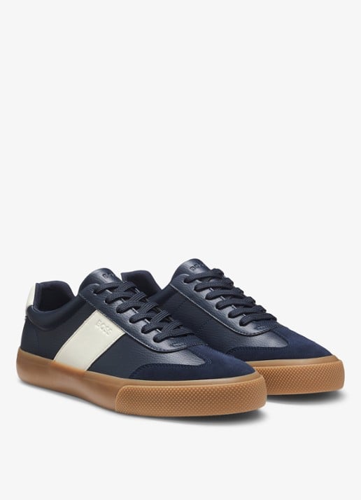 BOSS Sneaker met logo - voorkant 2 donkerblauw