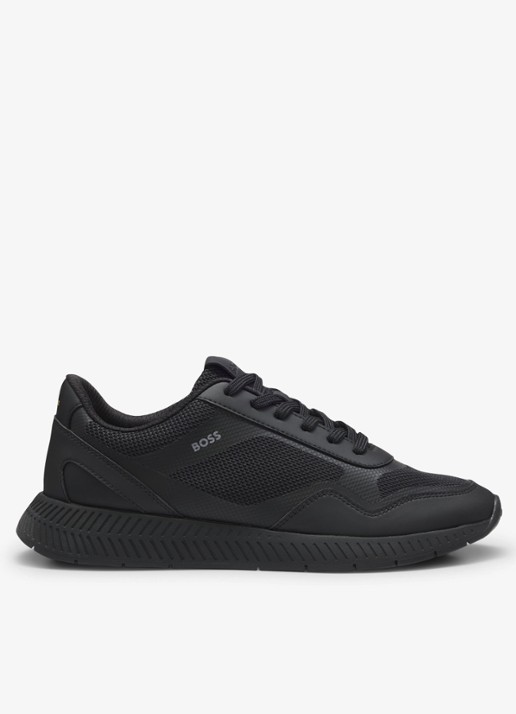 BOSS Sneaker met logo - voorkant 2 zwart