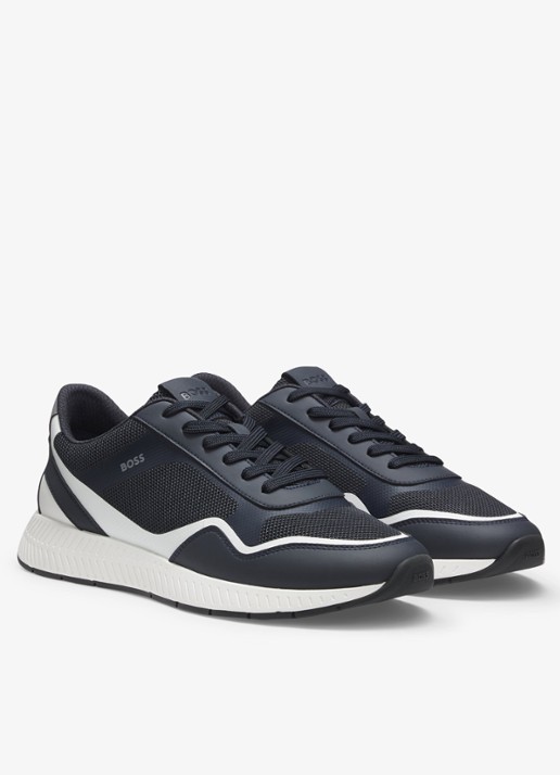 BOSS Sneaker met logo - detail 4 donkerblauw