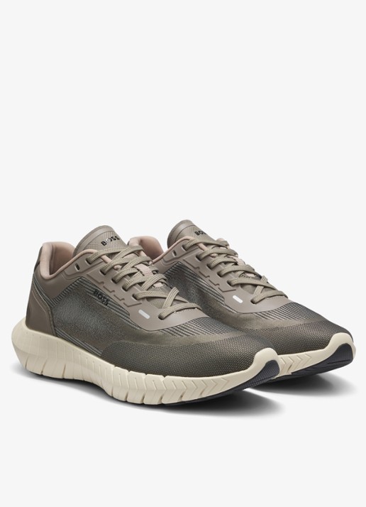BOSS Sneaker met logo - detail lindegroen