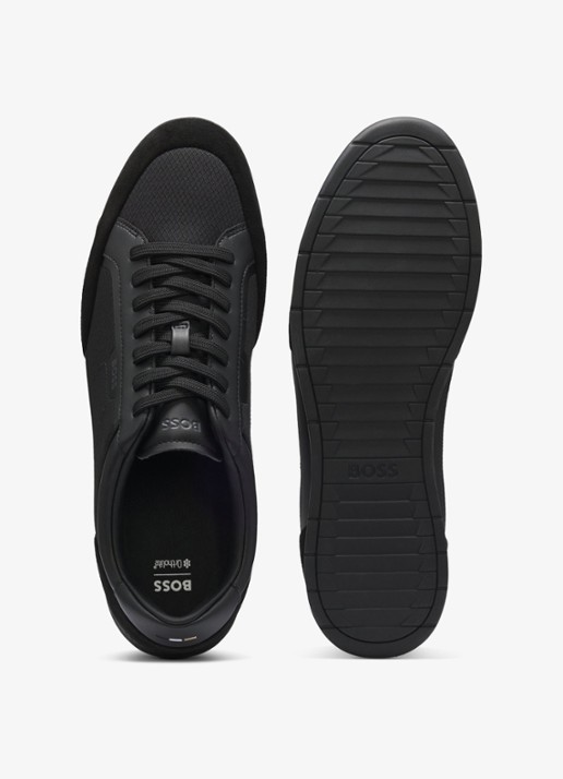 BOSS Sneaker met suède details - detail 2 black-005 / zwart