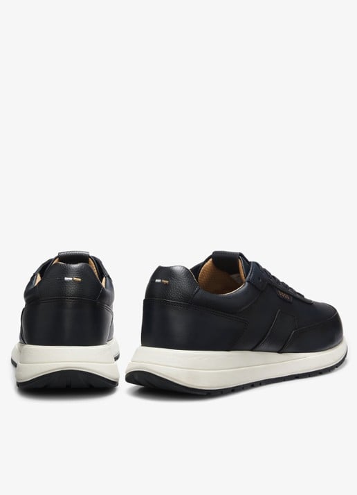 BOSS Sneaker van leer - detail 2 donkerblauw