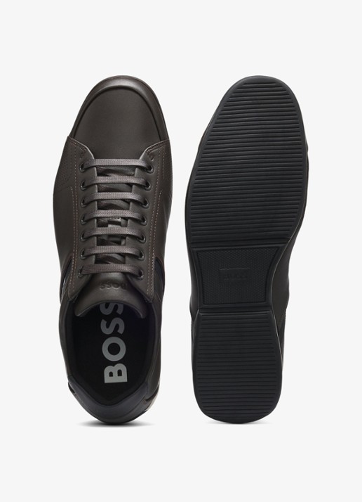 BOSS Sneaker van leer - detail 2 donkerbruin