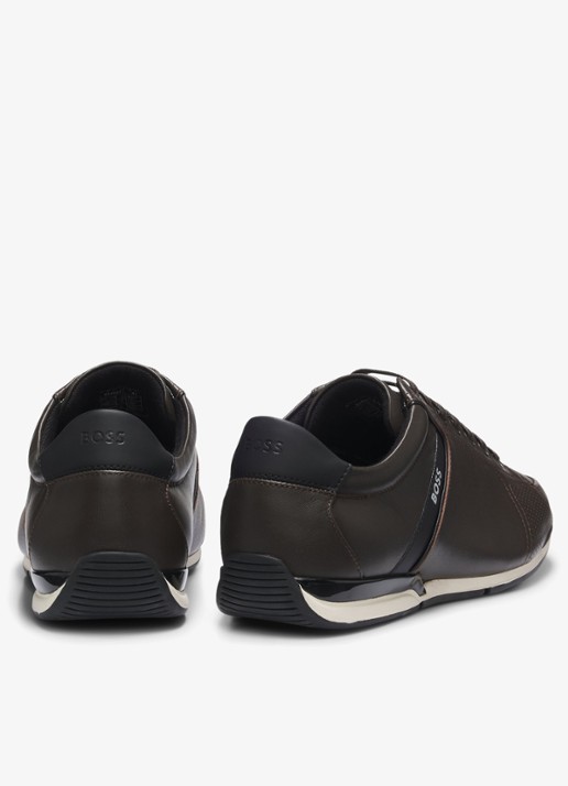 BOSS Sneaker van leer - detail 3 donkerbruin