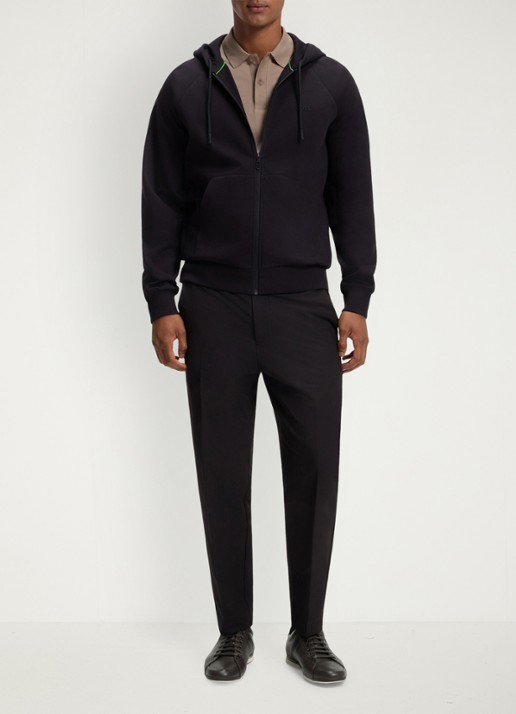 BOSS Sneaker van leer - voorkant 5 donkerbruin