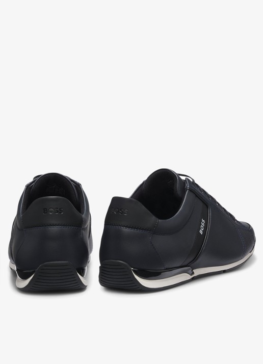 BOSS Sneaker van leer - detail 2 donkerblauw