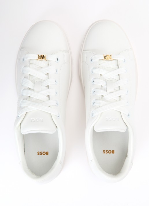 BOSS Sneaker van leer - detail 3 wit