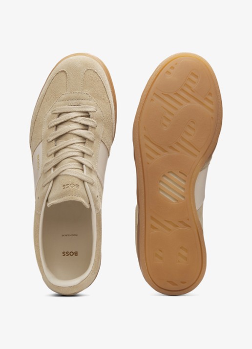 BOSS Sneaker van suède - detail 4 beige