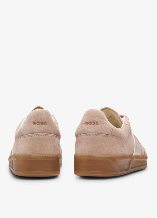 BOSS Sneaker van suède - achterkant bordeauxrood