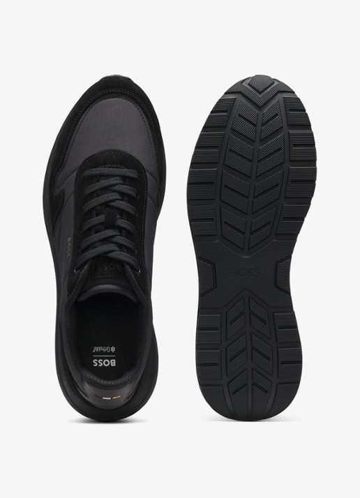 BOSS Sneakers met details van suède - achterkant 3 zwart